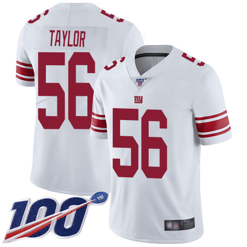 Men New York Giants #56 Lawrence Taylor White Vapor Untouchable Limited Player 100th Season Football NFL Jersey->women nfl jersey->Women Jersey